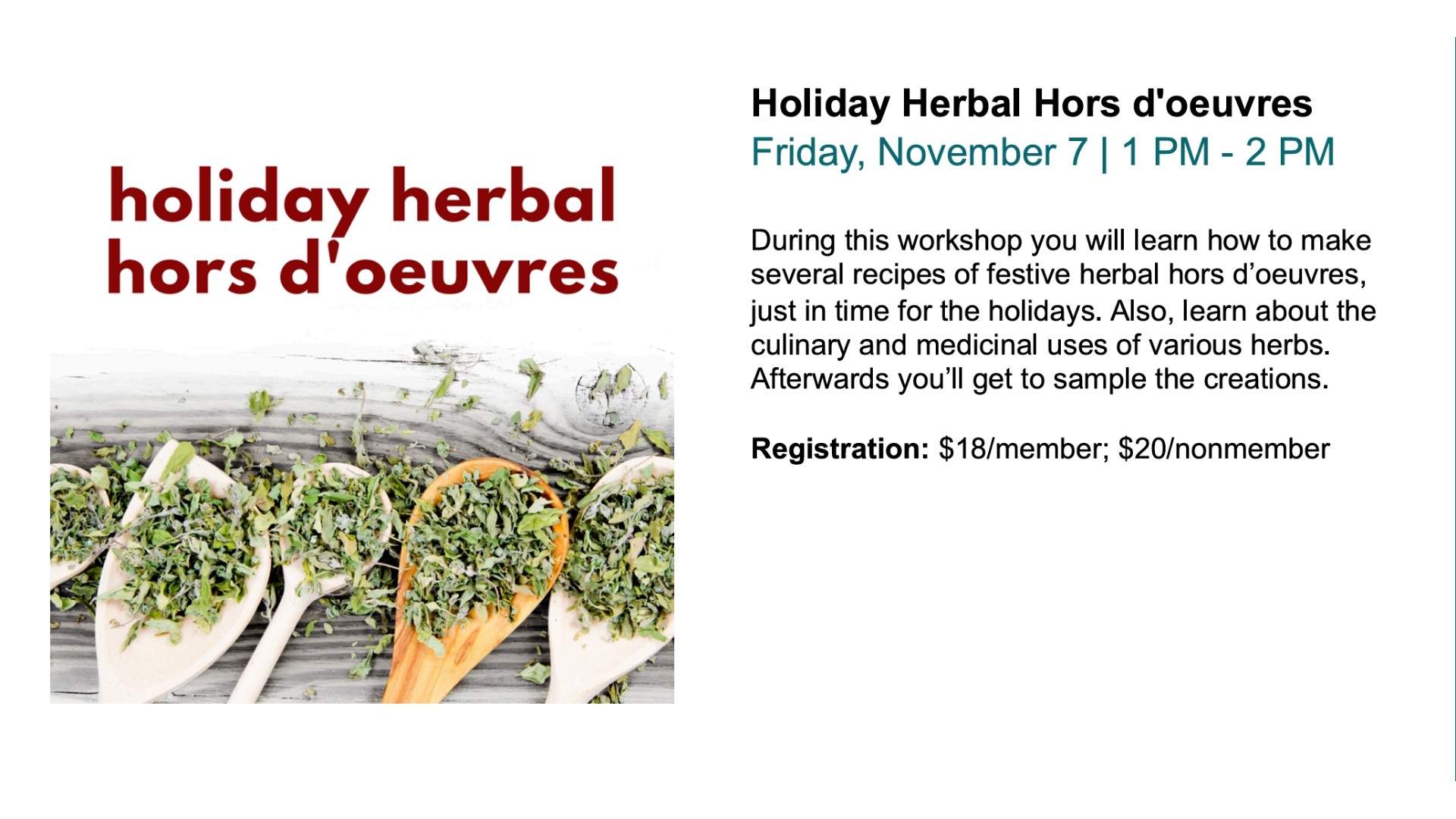 Holiday Herbal Hors d'oeuvres