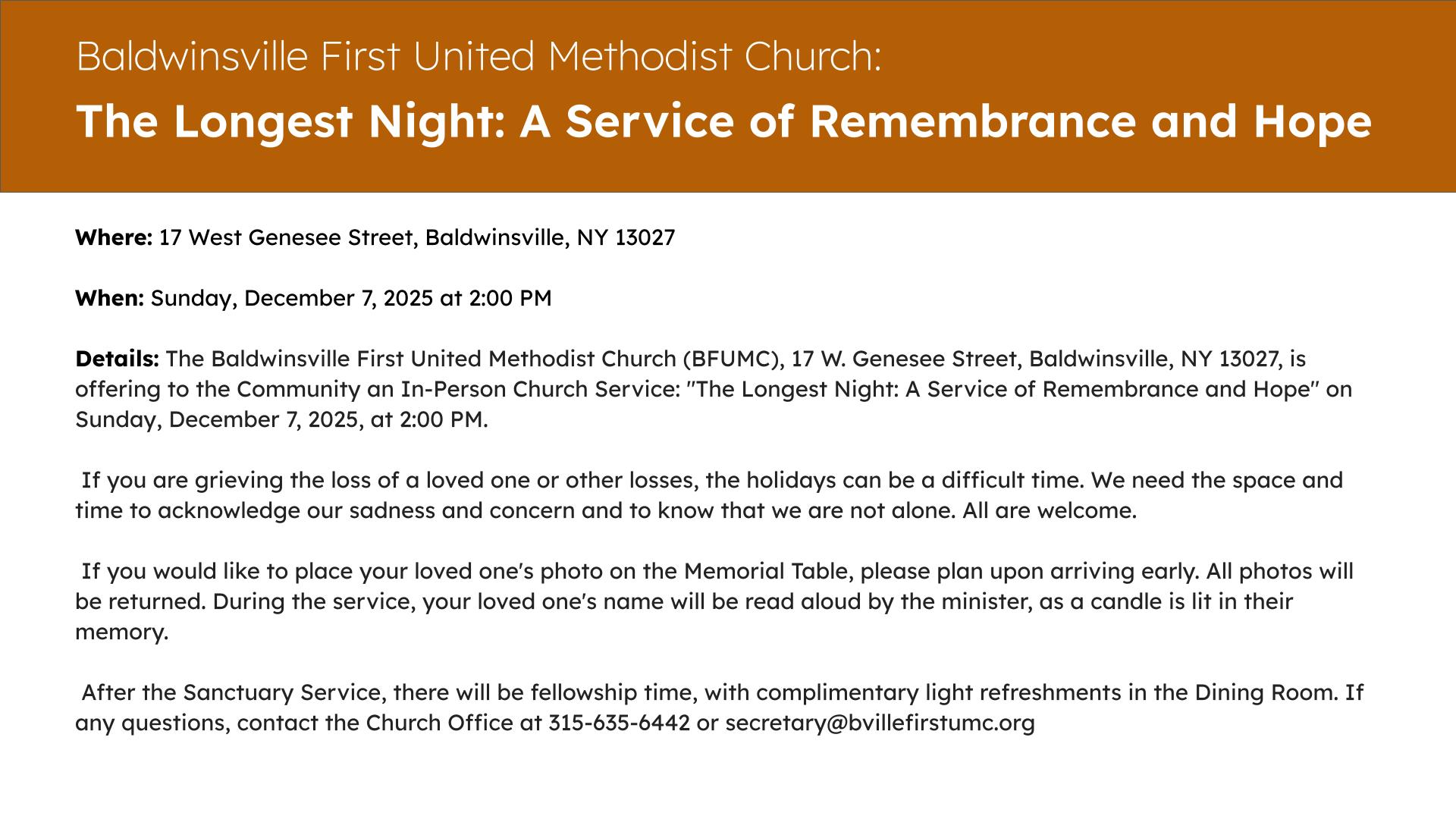 UMC Longest Night 2025